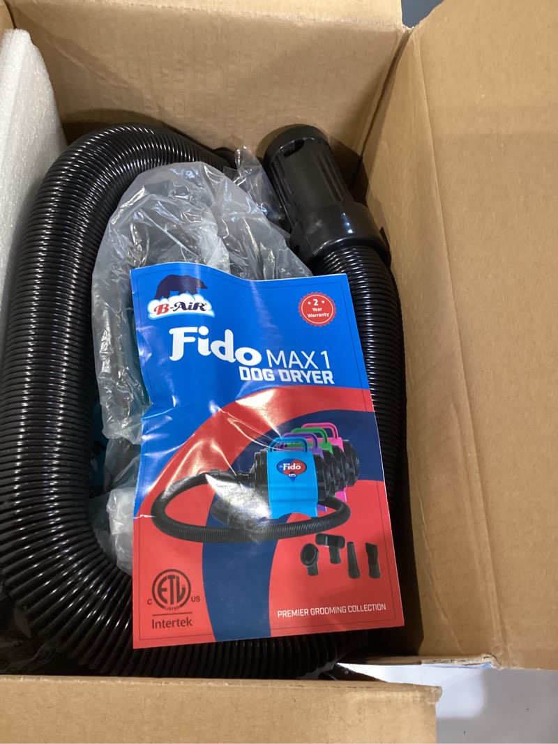 Condition photo showing Good Condition for b-air ba-fm-1-t fido max 1 dog dryer premier grooming collection with 6-foot hose and 4 grooming nozzles, turquoise