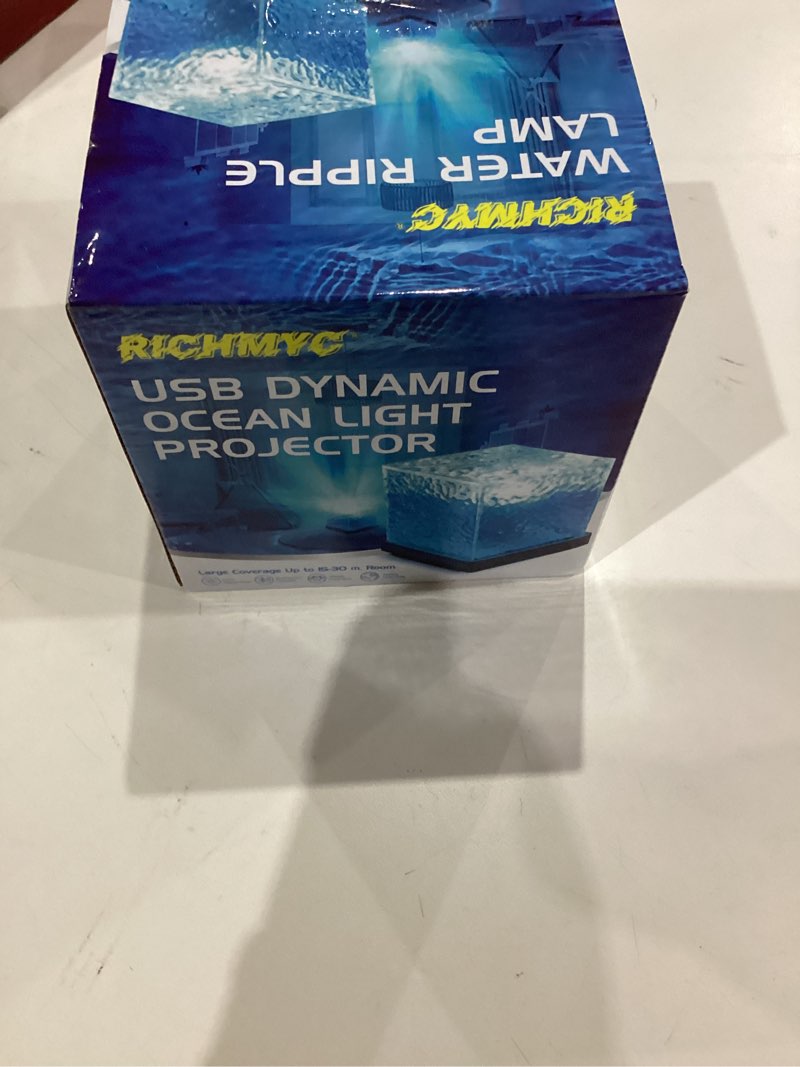 Condition photo showing New/Like New for richmyc ocean wave projector light, 16 colors gradual rotating water lamp with remote control, beach decor sea themed northern lights projector for office bedroom bar restaurant(wood)