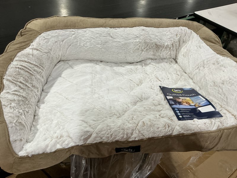 Condition photo showing Good Condition for serta orthopedic quilted couch dog bed for pets – chocolate brown (small)