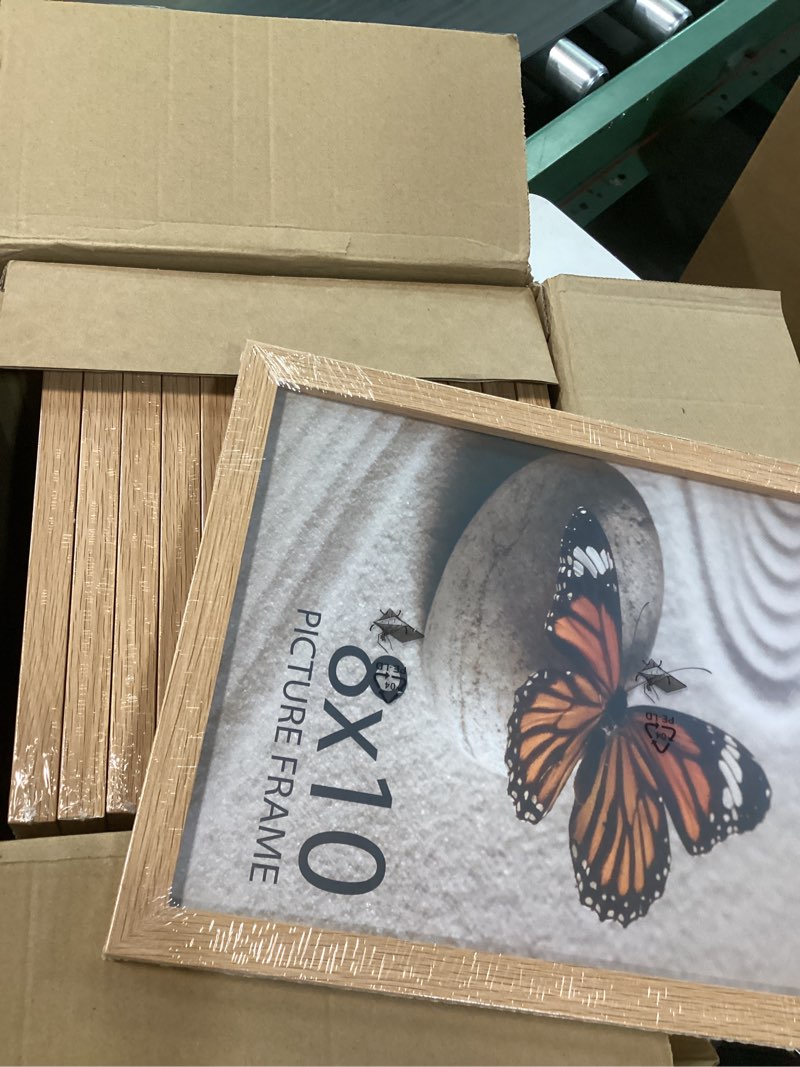 Condition photo showing Good Condition for Memory Island 8x10 Photo Frames for Wall and Tabletop Display, 8 by 10 Natural Wood Grain Picture Frames with HD Plexiglass, Set of 15 8x10" Natural Wood Grain