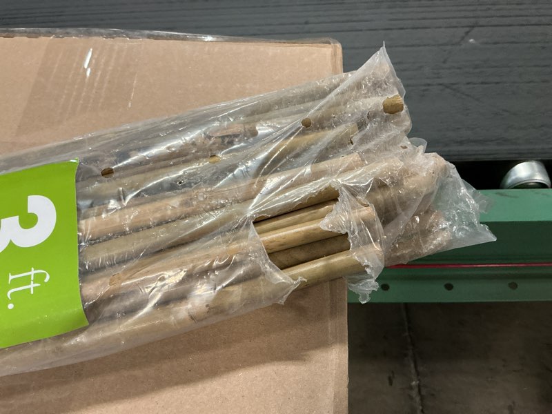 Condition photo showing As Is for 3ft Natural Bamboo Plant Stakes for Tomatoes, Beans, Flowers, Potted, Climbing Plants 25pcs
