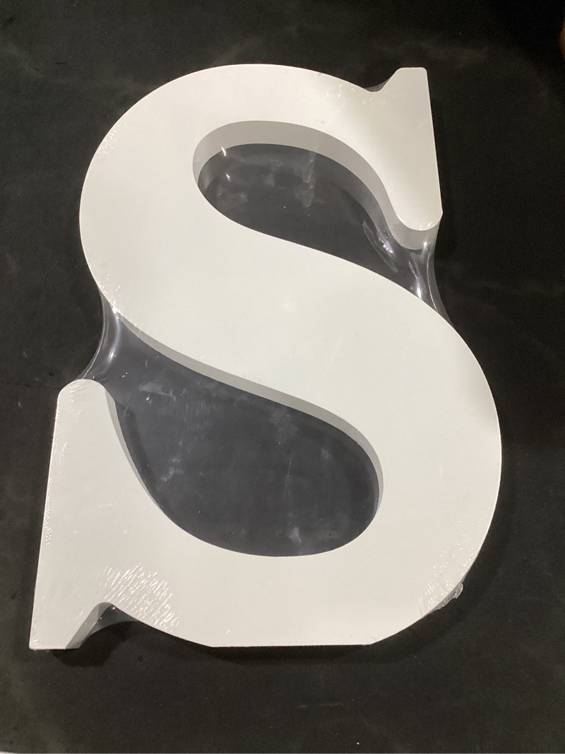 Condition photo showing New/Like New for 12 inch white wood letters unfinished wood letters for wall decor decorative standing letters white block letters for wall decoration for craft home party projects (s) white-s 12 inch