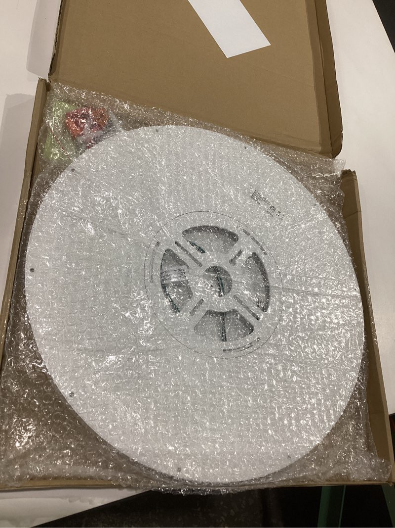 Condition photo showing Good Condition for hunhun 16 inch dimmable led flush mount ceiling light 4800lm round light fixture 5 color temperature selectable super slim large flat ceiling lamp for living dining room white 1 pack white