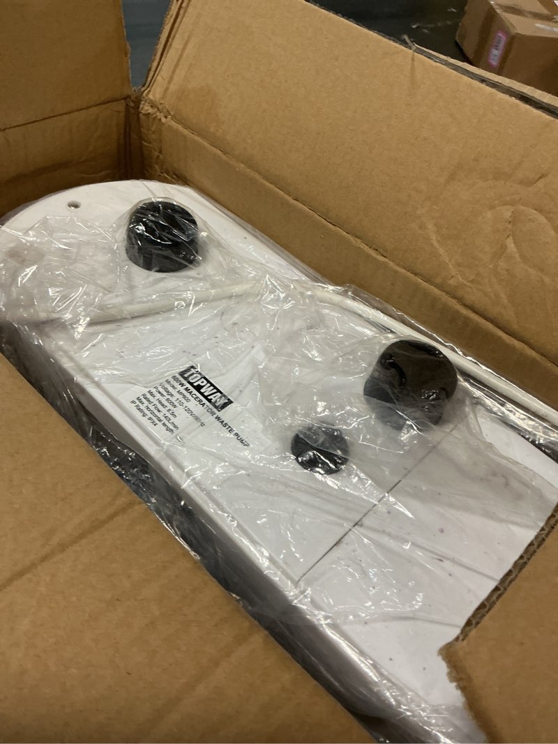 Condition photo showing As Is for TOPWAY 600W Macerator Pump, Macerator Sewerage Sump Pump with 3 Water Inlets for Toilet, Basement, Kitchen, Sink, Shower, Bathtub Waste Water Disposal Upflush Machine
