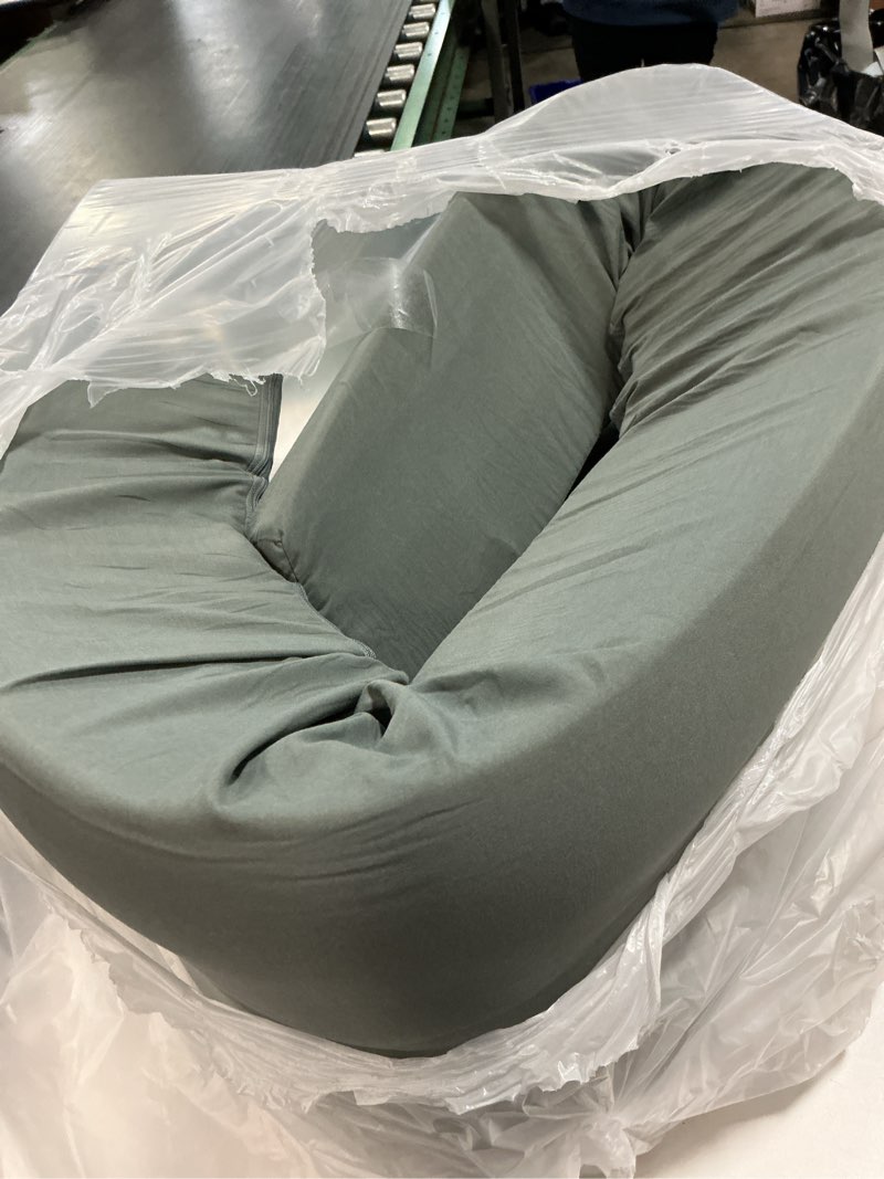 Condition photo showing As Is for vekkia twin wedge pillow headboard/bed wedge pillow for headboard/bed gap filler/headboard pillow,pillow wedge for headboard gap(0-6"),stop loosing your pillows,phone(gray 39"x10"x6") gray twin/twin xl(39"x10"x6"-large)