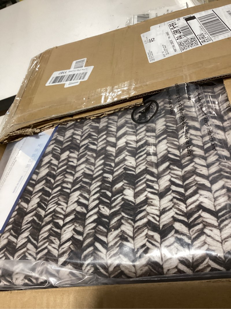 Condition photo showing Good Condition for royhome 8' x 10' area rug, grey/brown, machine washable, non-slip, stain resistant, classic braided design 8' x 10' (rectangular) grey/brown