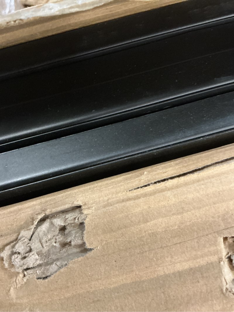 Condition photo showing As Is for eastern tree 4 packs gondola shelves 47 1/4”l x 13 1/2”w for industrial grade black pegboard display stand, 4 shelves fit to 4x6.5 feet gondola units 4 packs 4 feet width