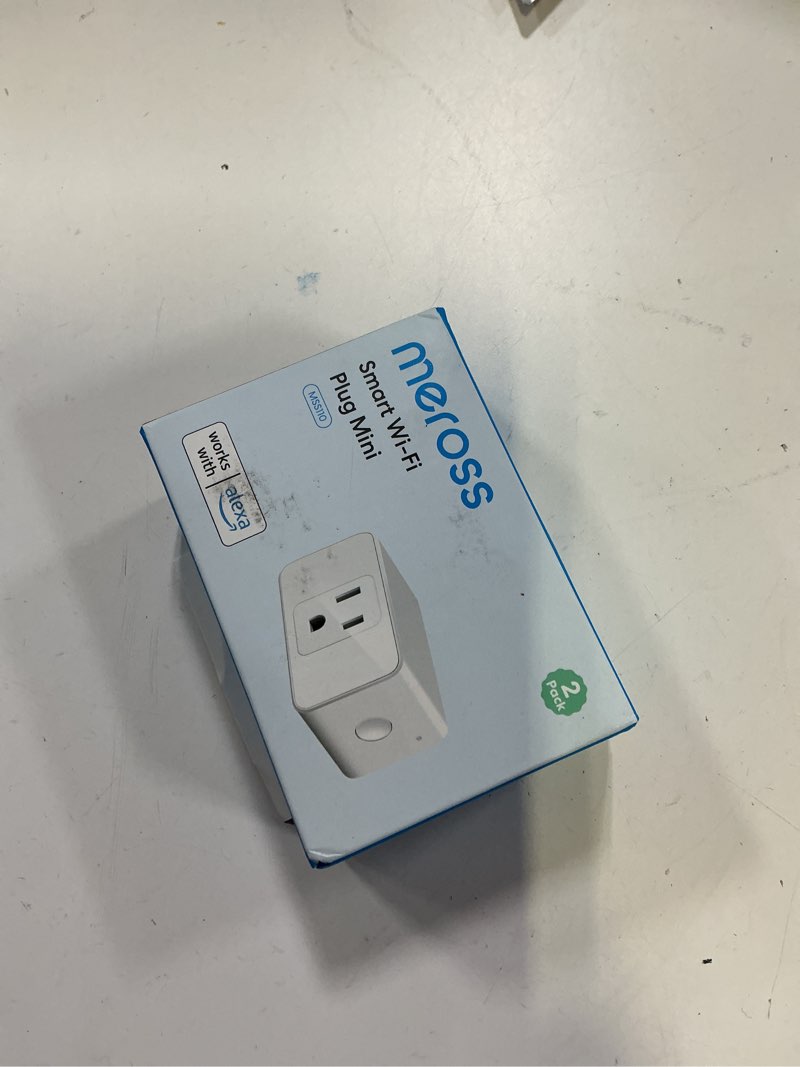 Condition photo showing New/Like New for meross smart plug mini support apple homekit, siri, alexa, app control, timer, 15a & reliable wi-fi, no hub needed, 2.4g wifi only, 2 pack homekit 2 pack