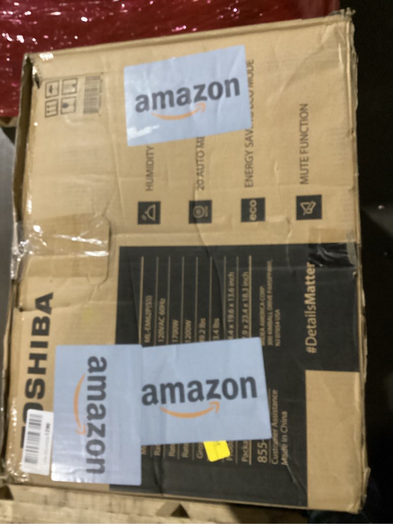 Condition photo showing Good Condition for Toshiba ML-EM62P(SS) Large Countertop Microwave with Smart Sensor, 6 Menus, Auto Defrost, ECO Mode, Mute Option & 16.5" Position Memory Turntable, 2.2 Cu Ft, 1200W, Stainless Steel Sensor-2.2 Cu Ft-1200W-Stainless Steel