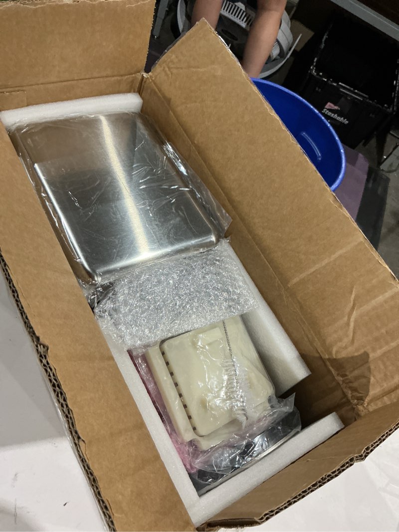 Condition photo showing Good Condition for electric french fry cutter with 1/2&3/8" stainless steel blades ? | professional potato cutting machine with custom tray, automatic efficient vegetable dicer for carrots, zucchini, apple&onion green