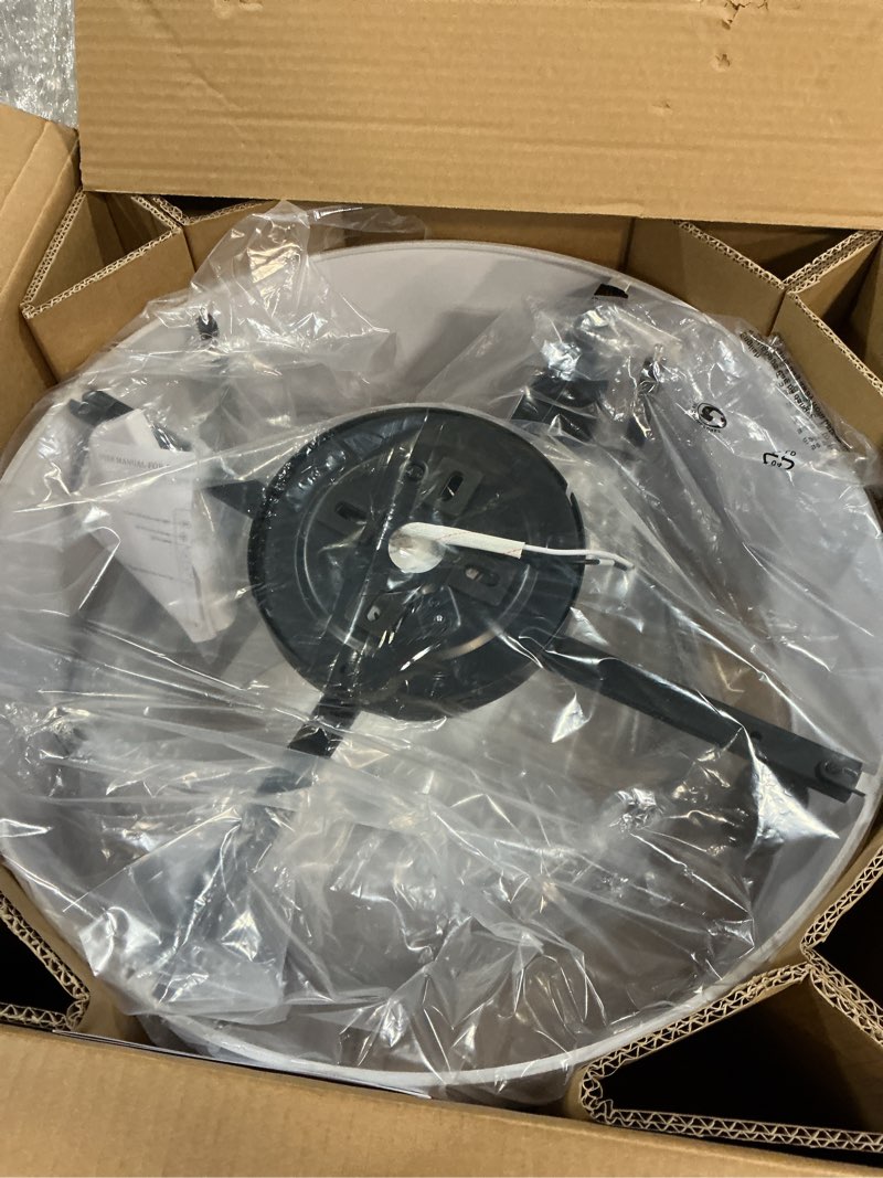 Condition photo showing New/Like New for 20" low profile boho ceiling fan with light remote control, caged with 6 speeds for bedroom, nursery, living room (black)