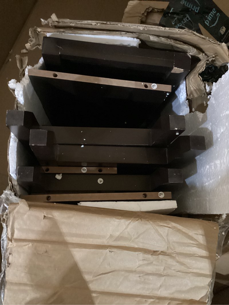 ChooChoo End Table Set of 2, Flip Top Narrow End Table with Drawer, Accent Small Side Table Nightstand for Living Room, Bedroom, and Small Spaces, Espresso (possibly missing screws)