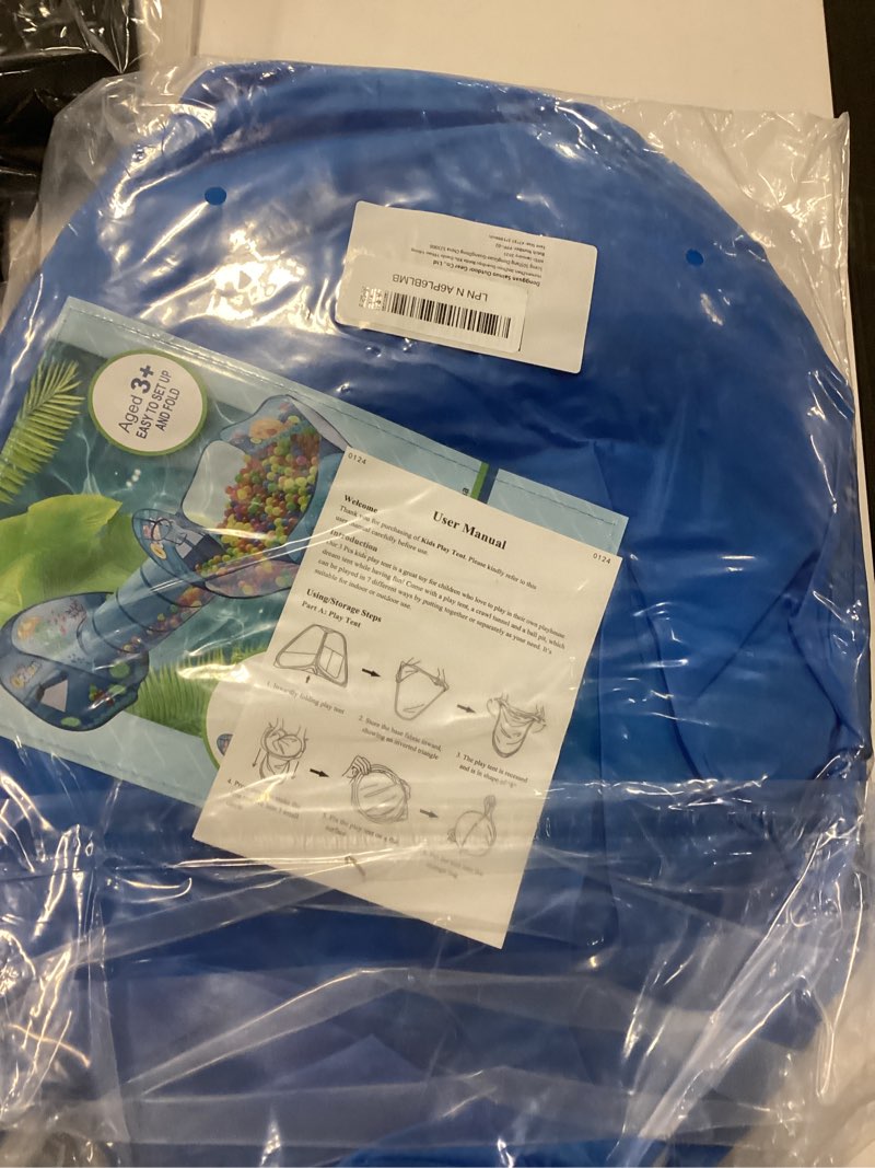 Condition photo showing Good Condition for PigPigPen 3 in 1 Kids Play Tent with Tunnel, Ball Pit, Basketball Hoop for Boys & Girls, Toddler Pop Up Playhouse Toy Baby Indoor/Outdoor, Gift Year Old Child (3 Tent)