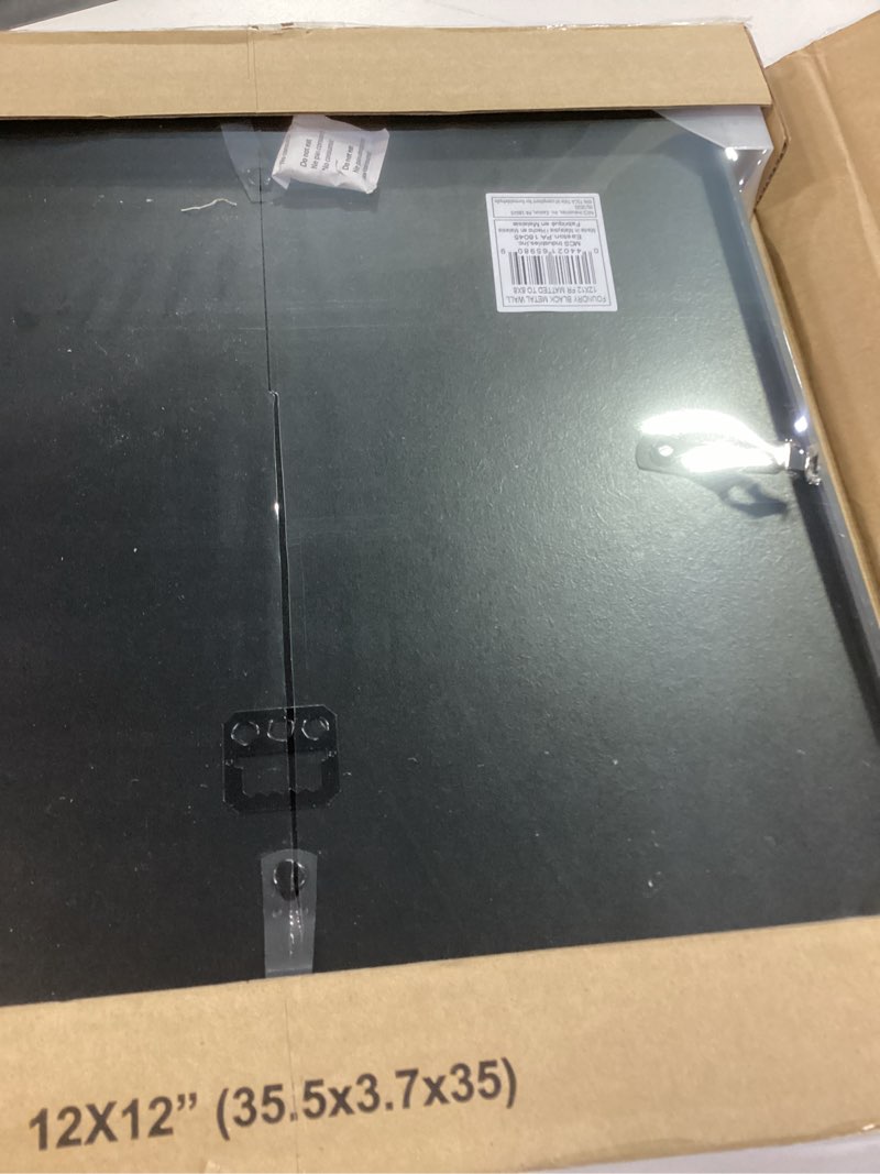Condition photo showing New/Like New for mcs master & co. foundry metal 12x12 matted picture frame with 8x8 photo display, black vertical & horizontal wall hanging frame for photos & artwork (1-pack) black 12x12 matted to 8x8 1-pack