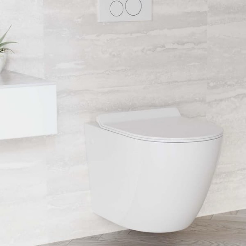 st. tropez wall hung toilet bundle, glossy white