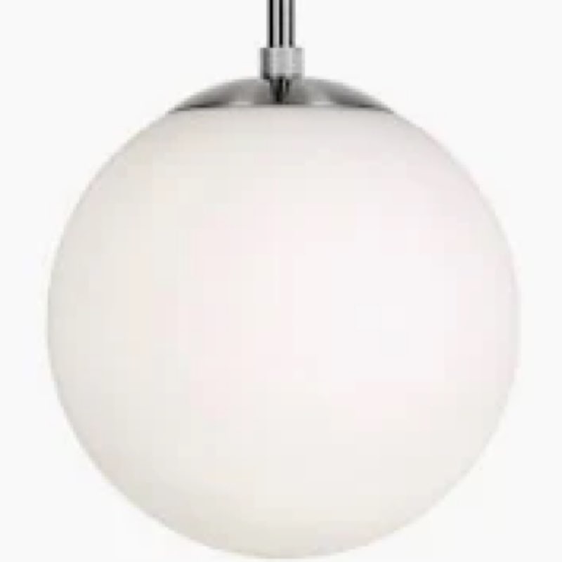 Mccokaige 8 Inch Nickel Mid Century Modern Pendant Light Pendants for Kitchen Island Frosted Milky W