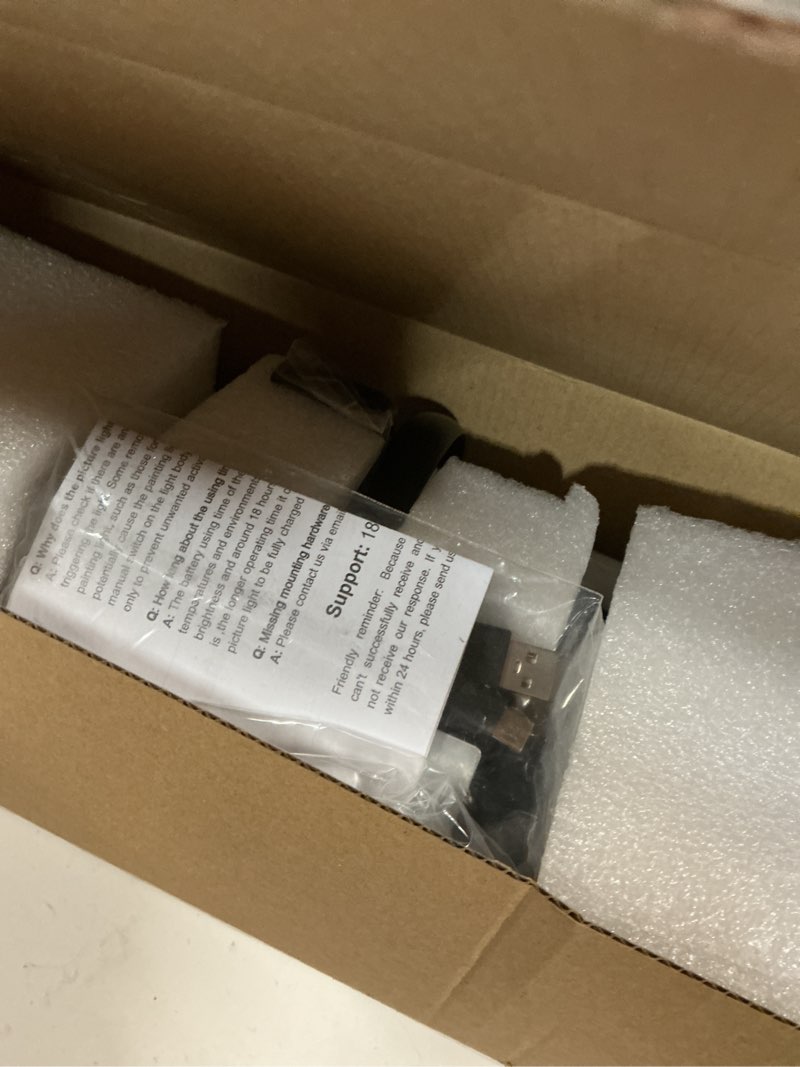 Condition photo showing New/Like New for Picture Light Battery Operated with Remote, 3CCT Dimmable Picture Light for Paintings, Black Rechargeable 24 inch Battery Operated Wall Sconce for Art Lighting Gallery Portrait Artwork 23.6inch Black