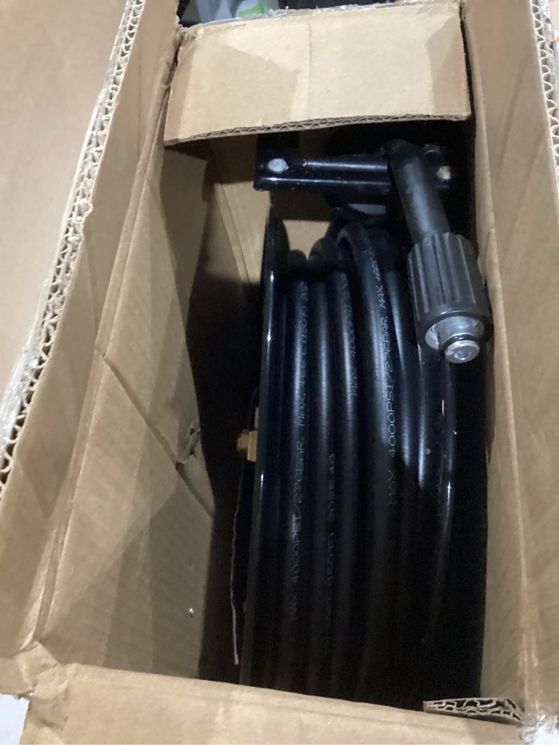 Condition photo showing Good Condition for VEVOR Pressure Washer Hose Reel, 60 ft x 1/4 inch Retractable Power Heavy-Duty Steel Washer Hose Reel, 4000PSI Max, Auto-Rewinding, Flexible Wall/Floor Mounted for Car Washing,Garden,Floor Cleaning 60 ft x 1/4 inch, 4000PSI