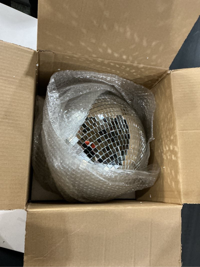 Condition photo showing New/Like New for Youdepot Disco Ball 12-Inch – Large Hanging Mirror Ball Disco Ball Decor for Disco Party Decorations, Weddings, Events, Disco Christmas Decor, and Home Celebrations 12 in