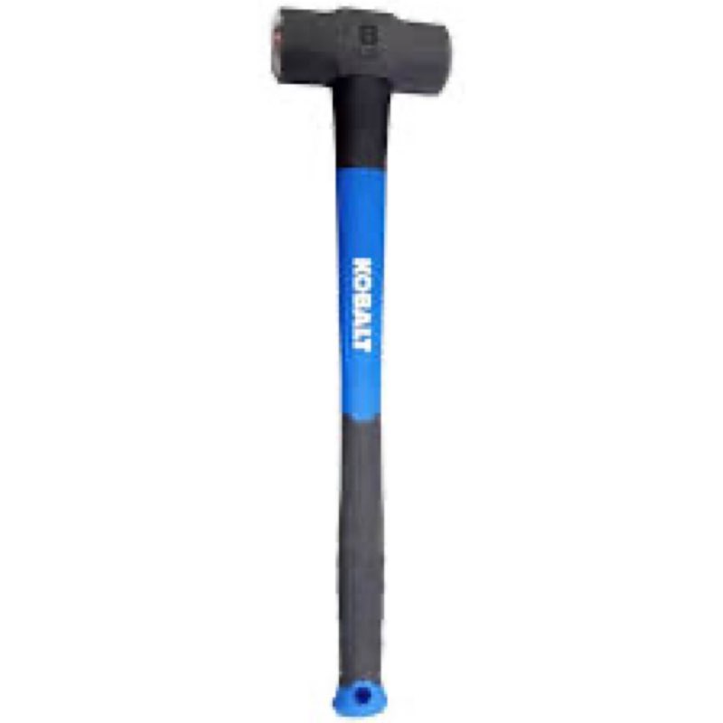 kobalt tempered high carbon steel and fibreglass sledge hammer - 8-lbs - black and blue 103412