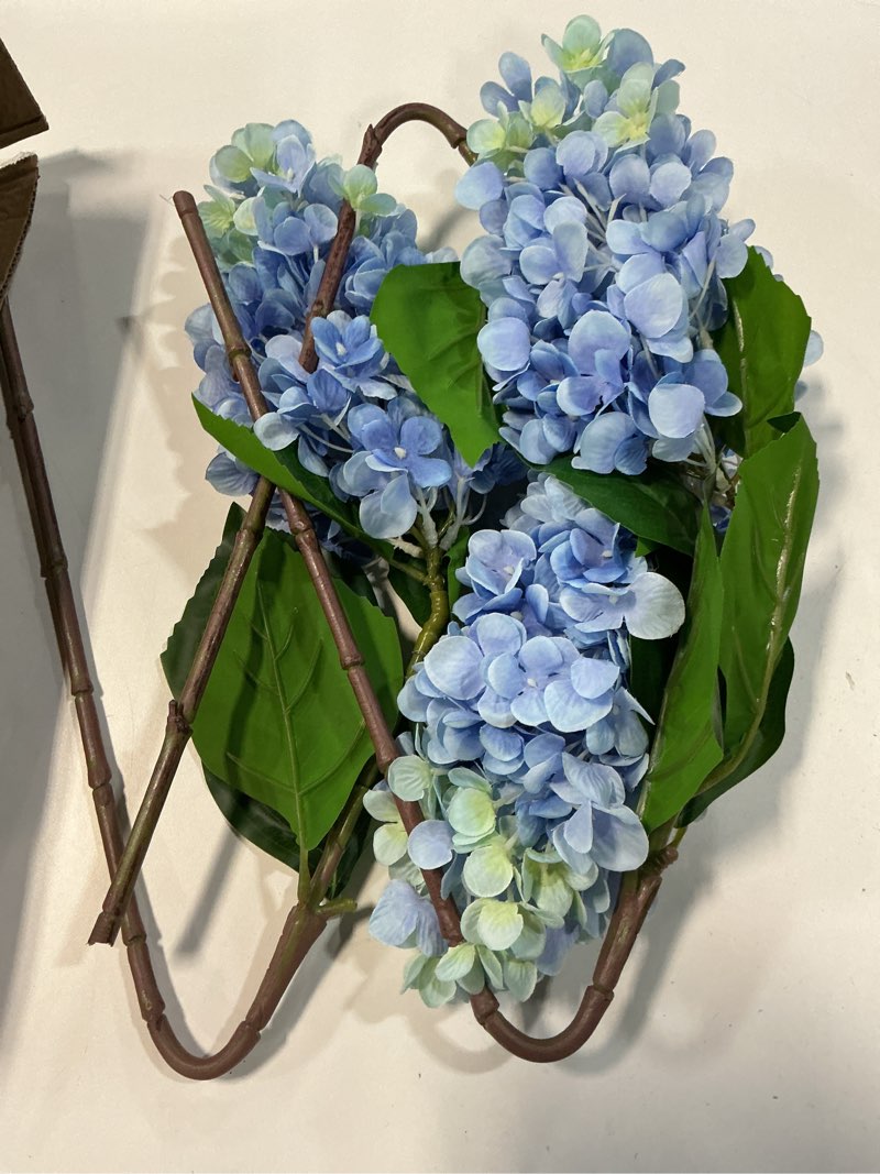 Condition photo showing New/Like New for Arborus 3PCS Fake Flowers Hydrangea Artificial Flowers 28" Long Stem Light Blue Faux Flowers for Vase, Real Touch Silk Flowers Décor for Floral Arrangement Home Farmhouse Office Hotel Decoration