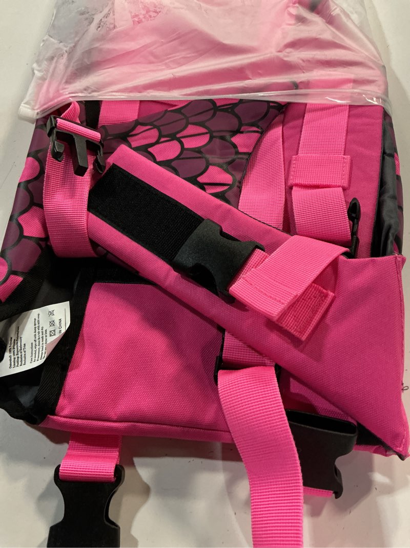 Condition photo showing Good Condition for malier dog life jacket, ripstop dog life vest with high buoyancy for swimming boating, high visibility shark puupy lifesaver for small medium large dogs (pink #1, large) pink #1 large