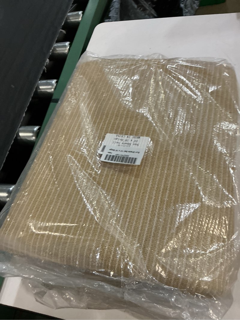 Condition photo showing New/Like New for colourtree 10' x 16' beige sun shade sail rectangle canopy fabric cloth screen, water permeable & uv block upf50, heavy duty, carport patio outdoor - (we customize size) 10' x 16' cream