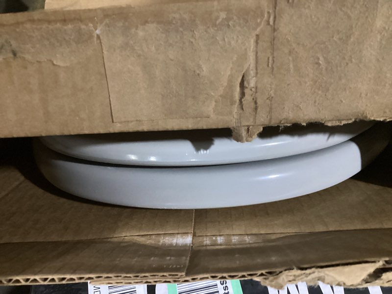 Condition photo showing Good Condition for bemis 1500ec durable wood toilet seat with easy clean hinges, made in usa, elongated, ice grey elongated 1-pack elongated