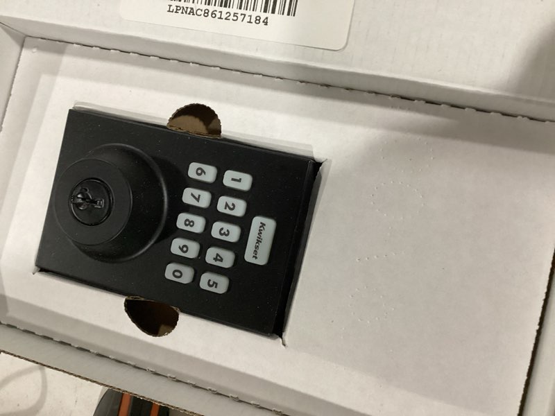 Condition photo showing As Is for Kwikset SmartCode 270 Keyless Entry Electronic Touchpad Deadbolt Door Lock with Auto-Lock, Custom User Codes, Advanced Security in Venetian Bronze Traditional