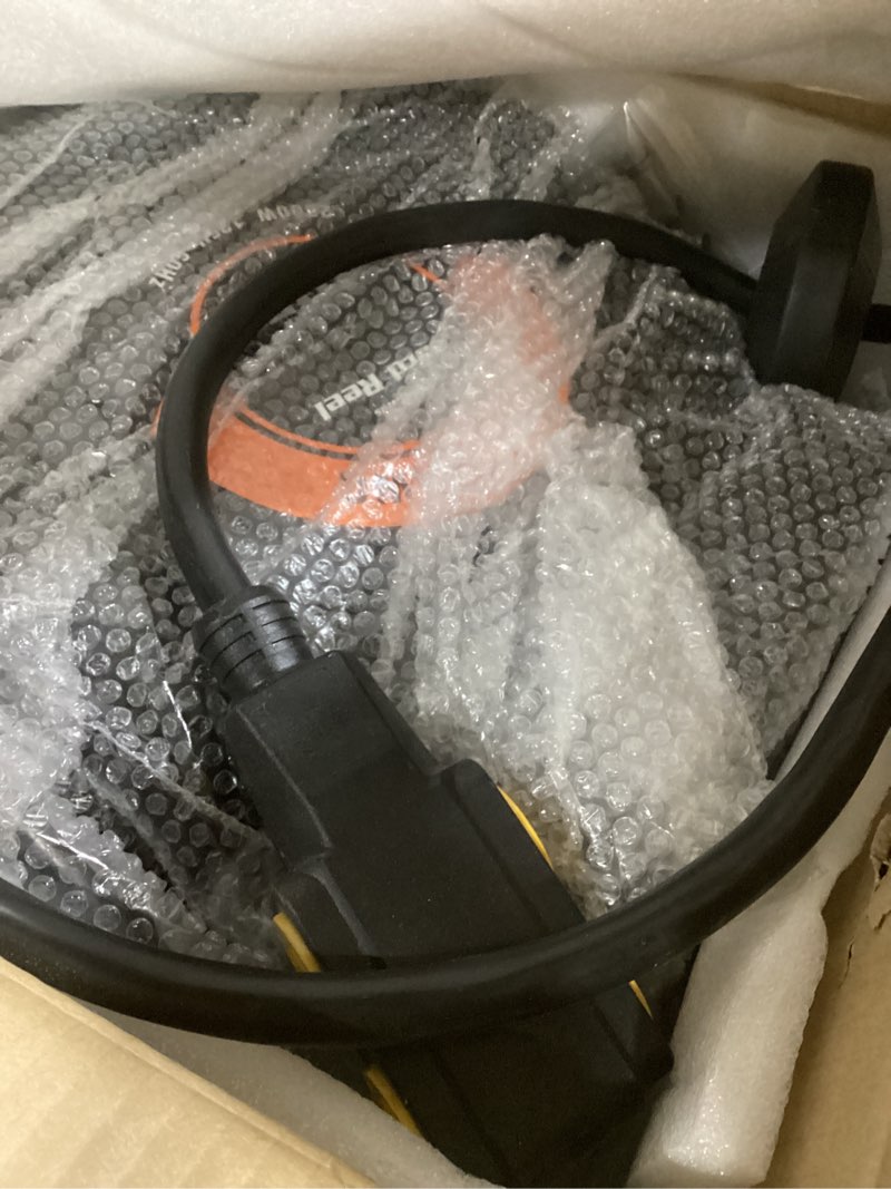 Condition photo showing Good Condition for DEWENWILS Retractable Extension Cord Reel, 40FT 10AWG/3C SJTW Heavy Duty Power Cord, 4 Grounded Outlets, 20 Amp Circuit Breaker, 2500W, 180° Swivel Bracket for Ceiling/Wall Mount, ETL Listed 10AWG/3C 40FT