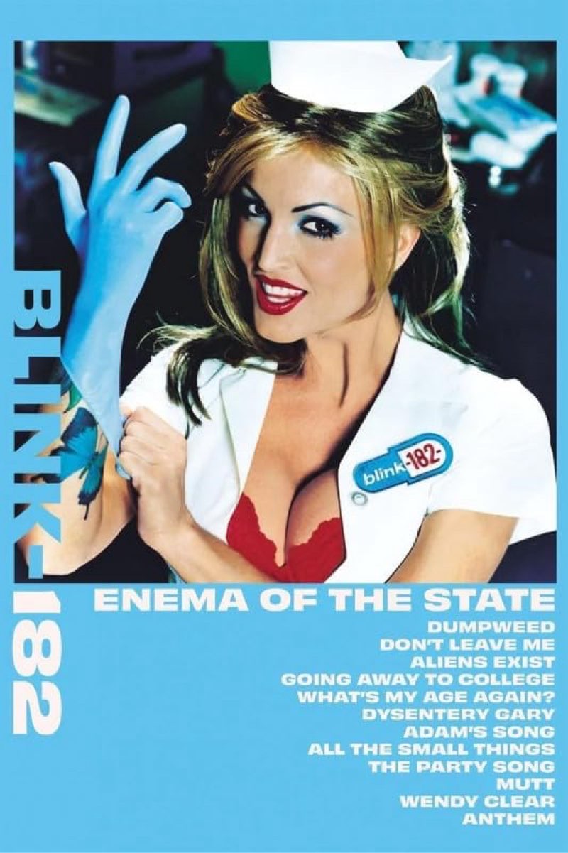 BUY ART FOR LESS Blink 182 - Póster con licencia oficial de Enema Of The State, 24 x 36 pulgadas, impresión decorativa, papel de póster, listo para enmarcar