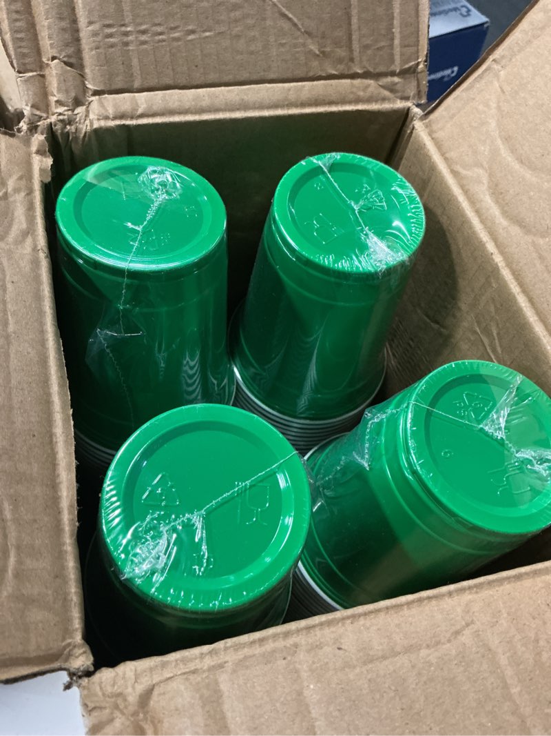 Condition photo showing New/Like New for green plastic cups 12 oz,200 count green cups for party green 200