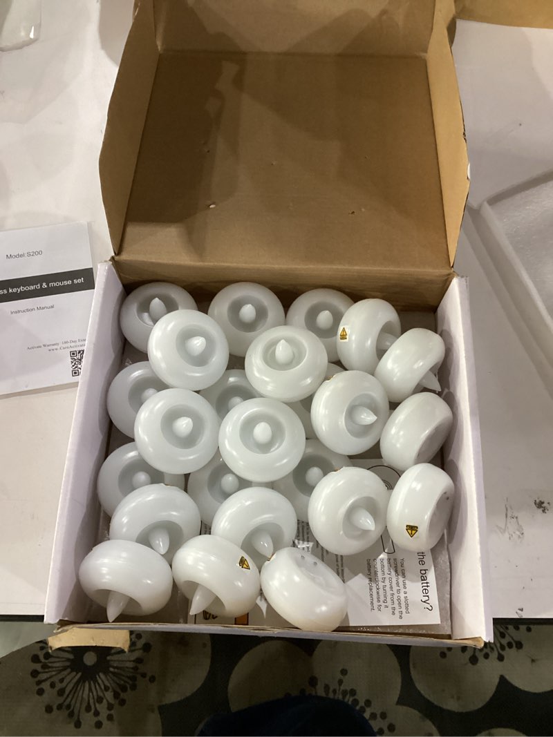 Condition photo showing New/Like New for Homemory 24Pack 2” Flameless Led Floating Candles, 200 Hour Plastic Battery Operated Flickering Waterproof Tealights for Cylinder Vases, Centerpieces at Wedding, Party, Pool, Holiday (White Base) White base (24 Pack)
