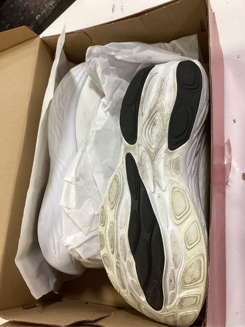 Condition photo showing As Is for new balance men's fresh foam x 1080 v14 running shoe 10 x-wide white/silver metallic/sea salt