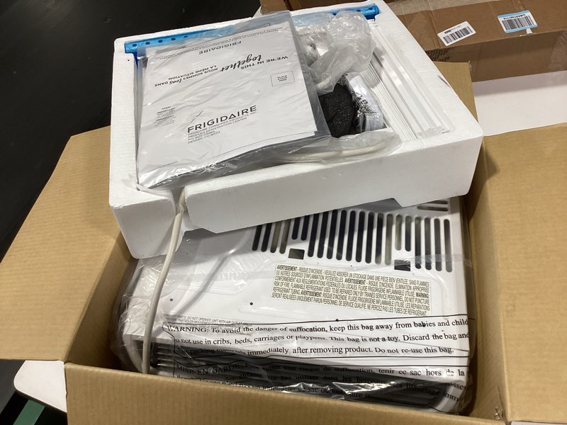 Condition photo showing Good Condition for frigidaire 6,000 btu window air conditioner with remote control, cools up to 250 sq. ft., quiet operation, eco mode, 3 fan speeds, auto restart, white 6,000 btu electronic controls