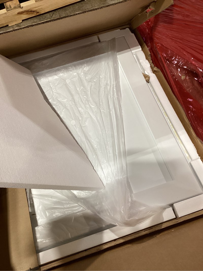 Condition photo showing As Is for keonjinn 72" x 36" led mirror with frontlit & backlit, lighted bathroom mirror, hd tempered glass, stepless dimmable 3 color lights, safe defogger, ul-listed, oversized light up bathroom vanity mirror 36"l x 72"w