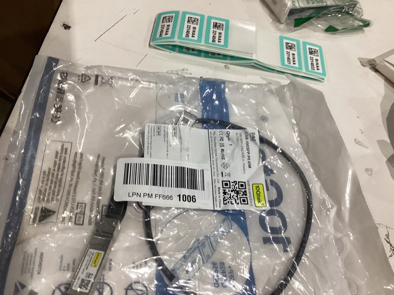 Condition photo showing As Is for 10Gtek 10G SFP+ DAC Twinax Cable, SFP+ to SFP+ Direct Attach Copper Passive for Cisco SFP-H10GB-CU0.65M, Ubiquiti UniFi, Meraki, Mikrotik, Fortinet, Netgear, D-Link and More, 0.65-Meter(2.1ft) 2ft 1