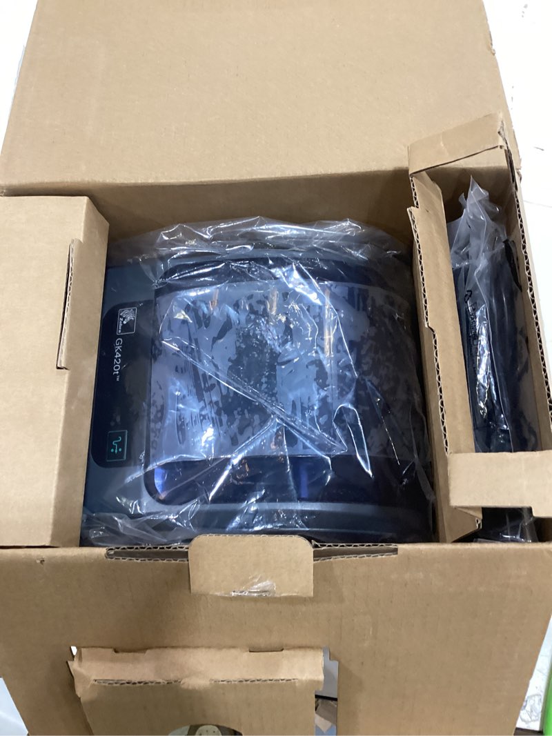Condition photo showing As Is for zebra gk420t thermal transfer monochrome desktop printer print width of 4 in usb and ethernet port connectivity gk42-102210-000