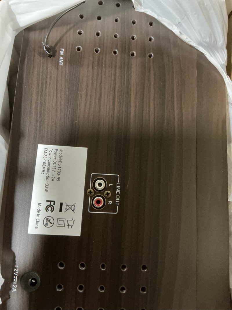 Condition photo showing Good Condition for all-in-one record player with cd and cassette, 3-speed bluetooth turntable with built-in speakers, usb recording black walnut