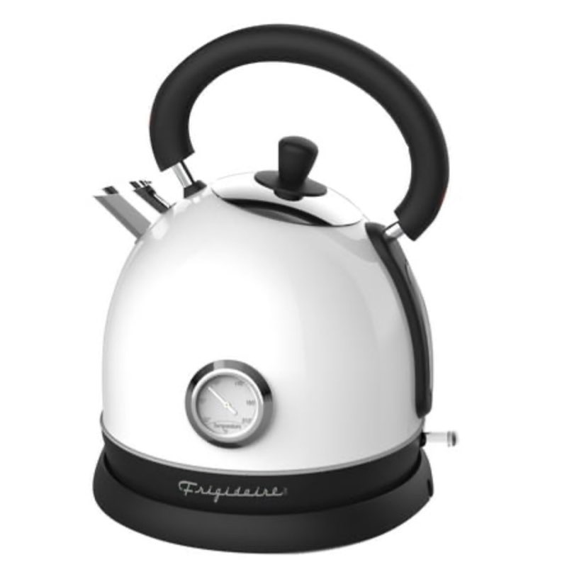 Frigidaire 1.8 Liter Retro Stainless Steel Electric Hot Water Tea Kettle  White