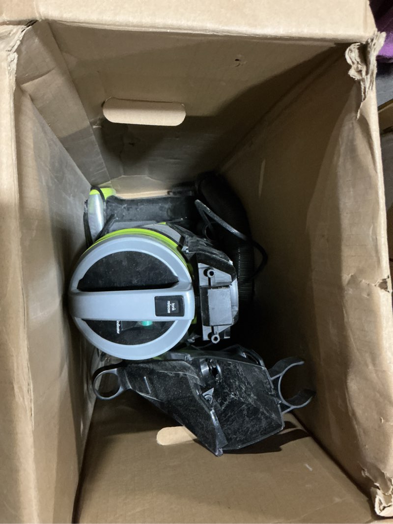 Condition photo showing As Is for (used) bissell cleanview swivel pet upright vacuum, swivel steering for maneuverability, triple action brush roll for pet hair, large capacity dirt tank & scatter-free tech, 2252 green