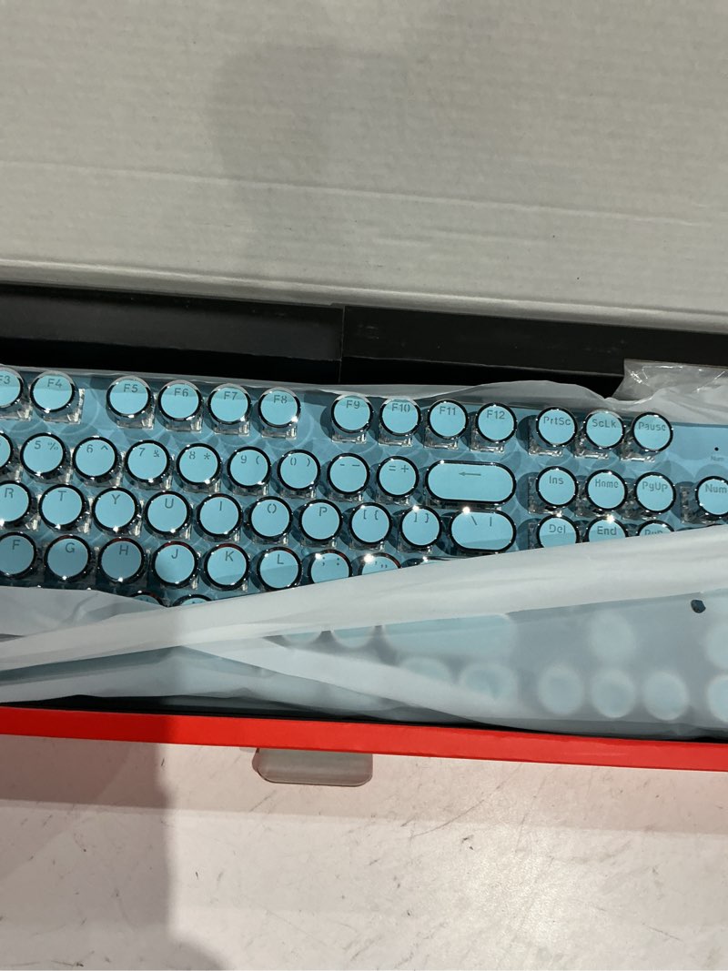 Condition photo showing New/Like New for seunkwang eweadn tk950 typewriter keyboard wireless mechanical keyboard, 104 keys aesthetic typewriter keyboards with white backlit, anti-ghosting, blue switch bluetooth/2.4ghz/wired keyboards-blue