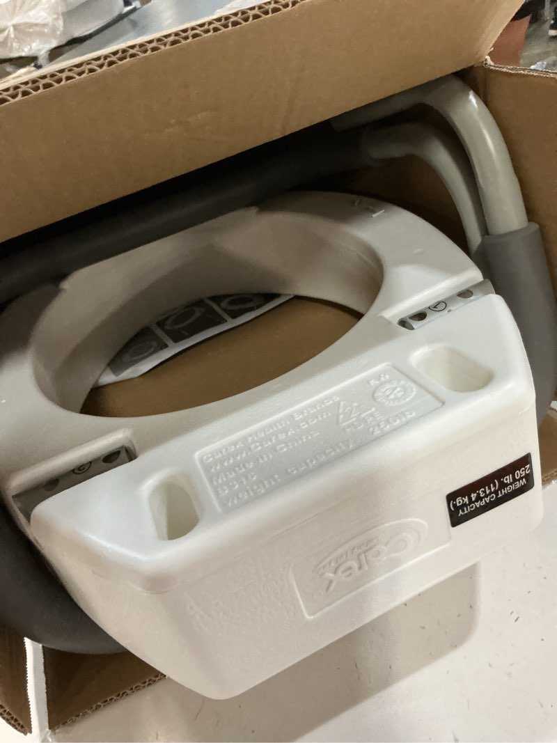 Condition photo showing Good Condition for carex 3.5 inch raised toilet seat with arms, elongated toilet seat riser, up to 250 lbs capacity, elevating & raising seat for elderly & handicap, universal, slip-resistant with padded handles, white