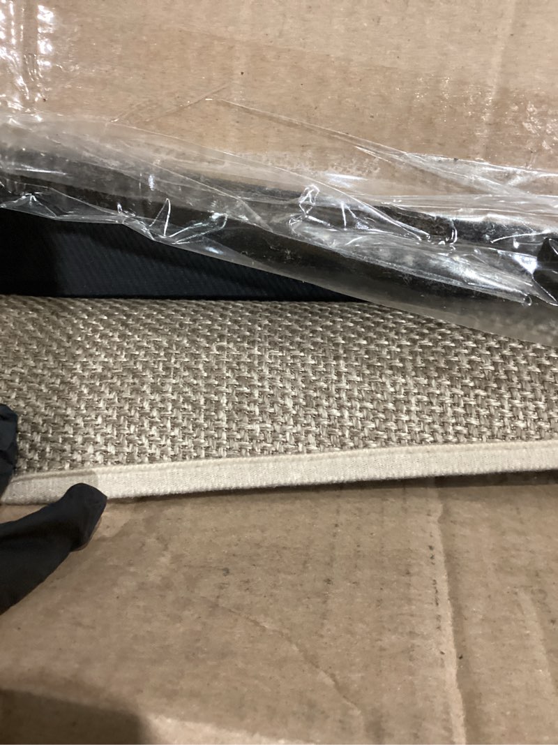 Condition photo showing Good Condition for 5ft natural jute hallway runner rug non slip washable, rubber backed long khaki indoor entryway runner, absorbent kitchen carpet sink rug 2'4" x 5' (rectangular) khaki