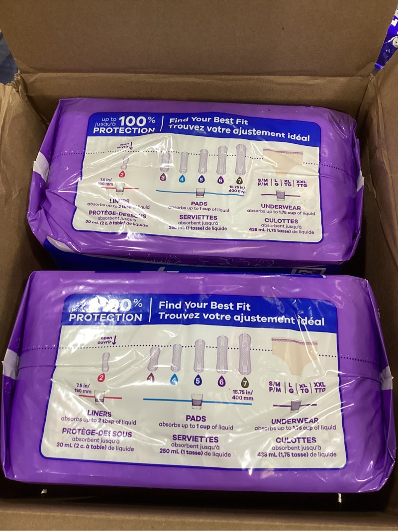 Condition photo showing New/Like New for Always Discreet Adult Incontinence Pads for Women, Heavy Absorbency, Long Length, Postpartum Pads, 64 Count (2 Packs of 32) Long 64