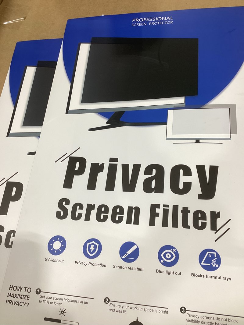 Condition photo showing Good Condition for [2-Pack] 21.5 Inch Privacy Screen for Computer Monitor 16:9 Aspect Ratio, Eye Protection Anti Blue Light Glare Shield, 21.5inch Removable Black Blackout Anti Spy Desktop Security Private Filter 21.5''(16:9)
