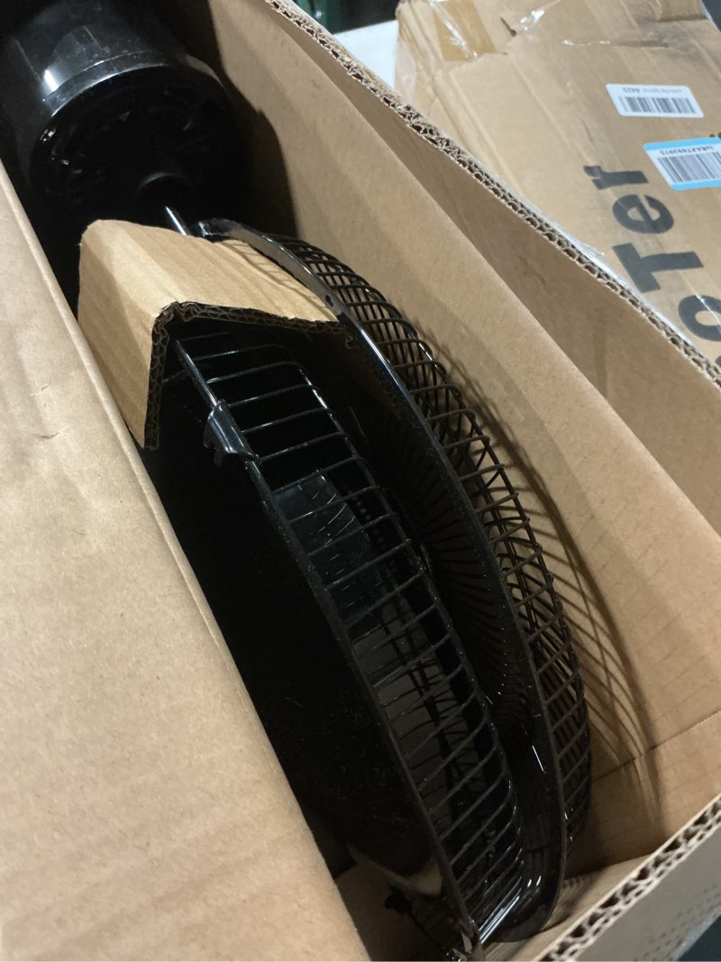Condition photo showing Good Condition for holmes 12 inch oscillating table fan 3 speeds 75 degree wide angle oscillation adjustable 15 degree tilt quiet operation home office bedroom kitchen black black 12 inch