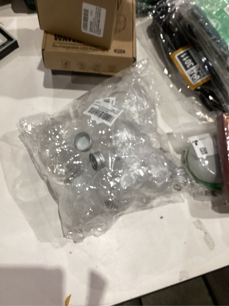 Condition photo showing As Is for Milisten 10pcs Christmas Drink Balls Juice Bottles Clear Ornament Balls Christmas Fillable Booze Tree Ornaments Water Bottle Bulbs Xmas Booze Pendant Ball for Party 3.38ounce, Silver Silver 3.38ounce