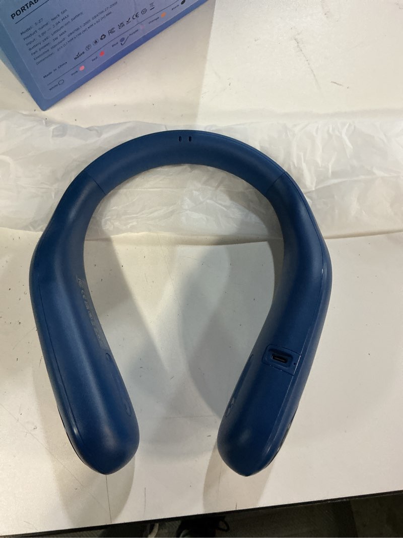Condition photo showing Good Condition for portable neck fan, personal wearable bladeless fan, 6000mah usb rechargeable, 360° airflow, led display, 4-speeds, hands free fan for outdoor indoor, birthday gifts for men women dad mom (navy)