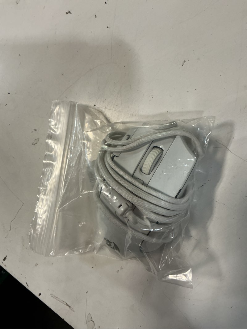Condition photo showing As Is for redragon m612 predator rgb gaming mouse, 8000 dpi wired optical mouse with 11 programmable buttons & 5 backlit modes, software supports diy keybinds rapid fire button, white white wired